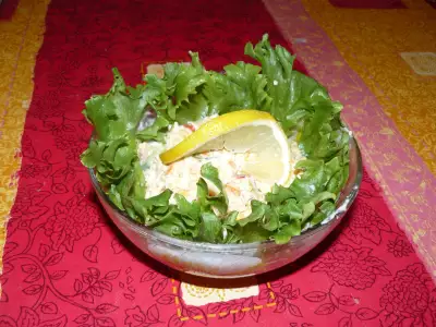 Салат золотая осень с морепродуктами