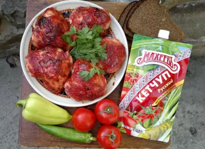Куриные бёдрышки в пряном томатном маринаде#махеевънаприроде