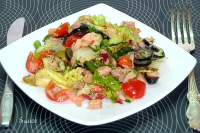 Салат с тунцом и креветками вечерний милан