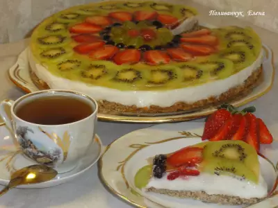 “геркулесовое  кофе” и геркулесовый  тарт с рисовым кремом и фруктами