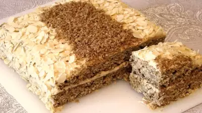 Овсяно-медовый пирог-торт с бананами
