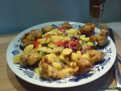 Картофельный салат с охотничьими сосисками в кляре или ужин немецкого бюргера
