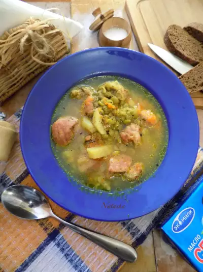 Гороховый суп томлённый со сливочным маслом