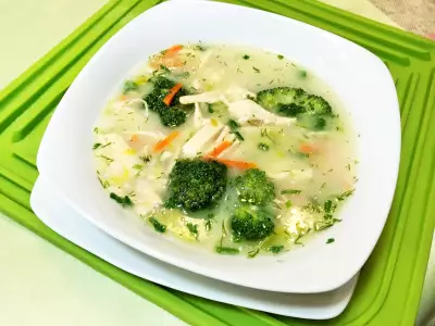 Сырный диетический суп с куриной грудкой.