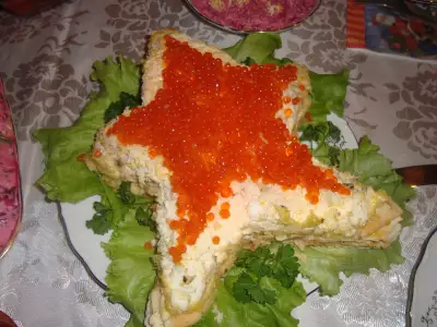 Рыбный торт морская звезда