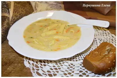 Молочный картофельный суп с макаронами
