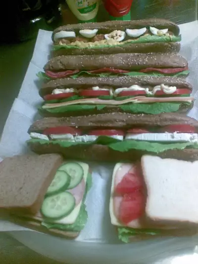 Закрытые бутерброды  типа сандвич и тост на любой вкус