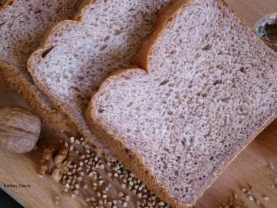 хлеб гречневый с грецкими орехами и чесноком (для хп)