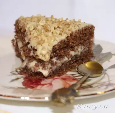 Шоколадно-гречневый торт с карамельно-цитрусовым кремом