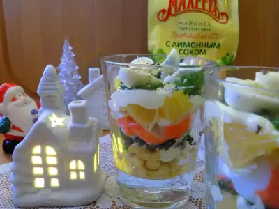 Крабовый салат с апельсином.