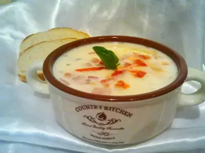 Картофельный крем -суп с базиликом
