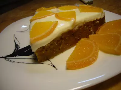 Яблочно - морковный пирог - торт с кремом из рикотты. (без яиц).
