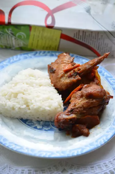 Куриные крылышки "быстрый обед" с рисом кубань за 25 минут