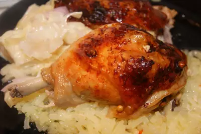 Курица запечёная в кефирном маринаде