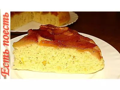 Быстрый яблочный пирог на сковороде