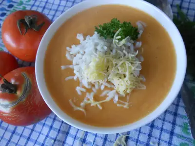 Овощно-сырный суп-пюре с рисом