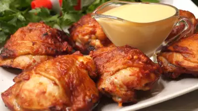 Курица в быстром маринаде и горчичный соус к мясу