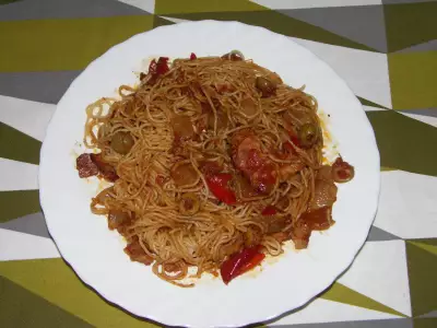 Спагетти по неополитански из гонг конга