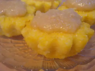 Полентки и мандарины в сливочной карамели