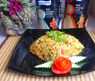 Пряный тайский рис с овощами. быстрый ужин за 20 минут