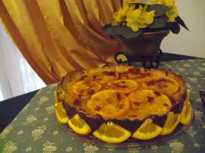 Шоколадный тарт с апельсиновым кремом