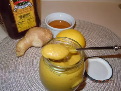 Горчица ядрёная будьте здоровы с мёдом имбирём и лимоном