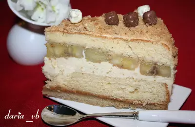 Банановый торт с карамельным баварским муссом для самой лучшей