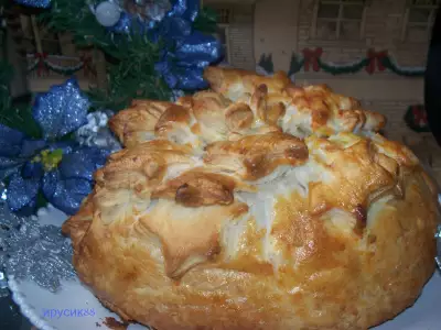 Пирог новогодний brie en croute