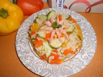 Рис индика с апельсином овощами и креветками за 20 минут