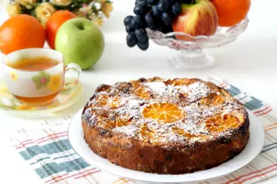 Яблочный пирог с апельсином и карамельной корочкой