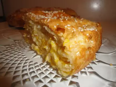 Нежный пирог с сыром и тыквой/kolokithopita/