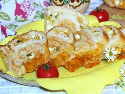 Мраморный хлеб приготовленный в мультиварке