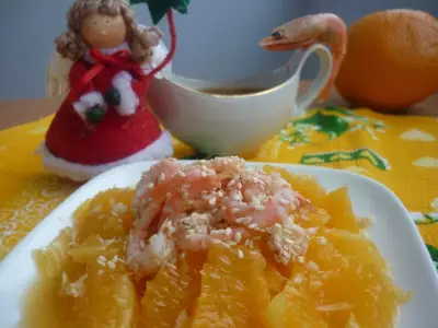 Салат с апельсинами и креветками "праздник к нам приходит...!"