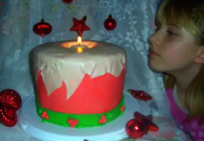 Торт*рождественская свеча*