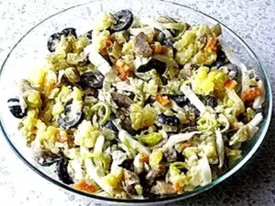 Грибной салат - замена "оливье" (постный вариант)