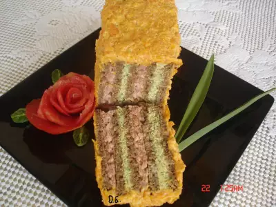 Бутербродный торт"полосатик"
