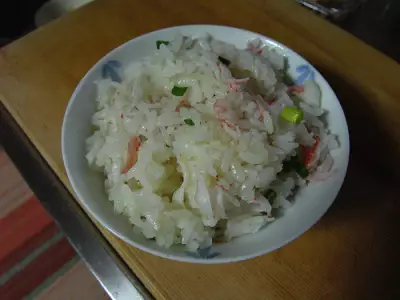 Жареный рис с мясом краба