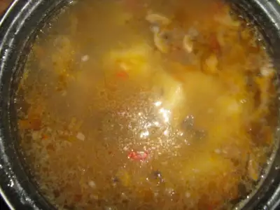 Суп с гречкой и картофельными клецками