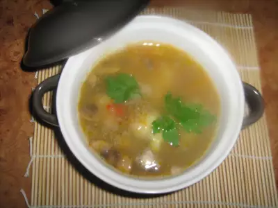 Куриный суп с гречкой и клецками