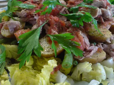 Ensalada de verano/салат из зелёной фасоли,картофеля и тунца