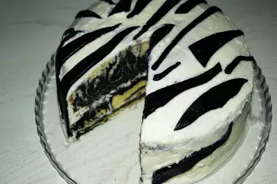Торт "зебра" с творожно-масляным кремом
