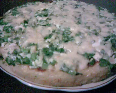 Открытый картофельный пирог запеканка с зеленью