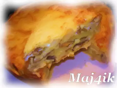 Картофельно-грибной киш-пирог