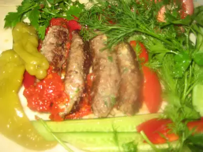 Армянские  колбаски "сигареты" с травами и овощами.