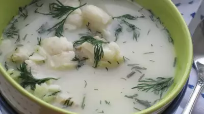 Укропный суп с рыбой