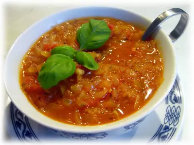 Луково-томатный соус „иней“ к жареному мясу