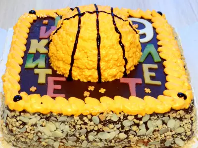 Баскетбольный торт ко дню рождения ребенка (без мастики)
