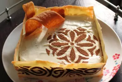 Торт ольга с яблоками апельсином и пастилой
