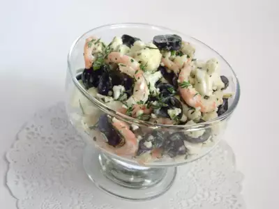 Салат с цветной капустой и креветками