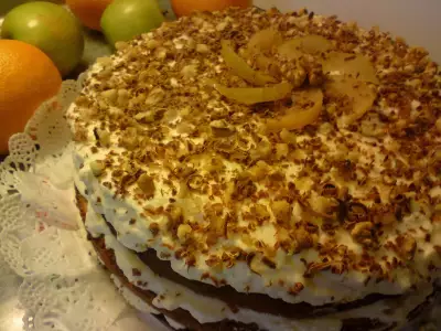 Торт – бисквитно-сливочный с яблочной прослойкой - проще простого